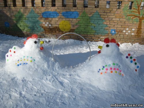 Курица из снега своими руками Курица из снега своими руками